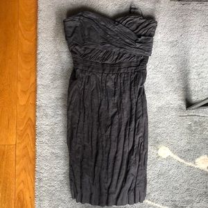 JCrew strapless dress in charcoal gray